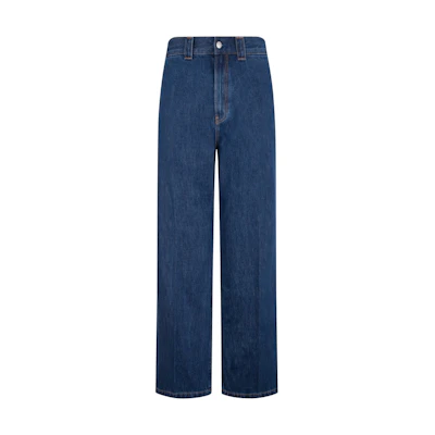 Calvin Klein Relaxed Fit Retro Wide-Leg Denim Jeans in Blue. J325549