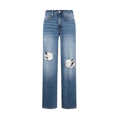 Calvin Klein Retro Loose Fit Ripped Light Blue Denim Jeans. J325948