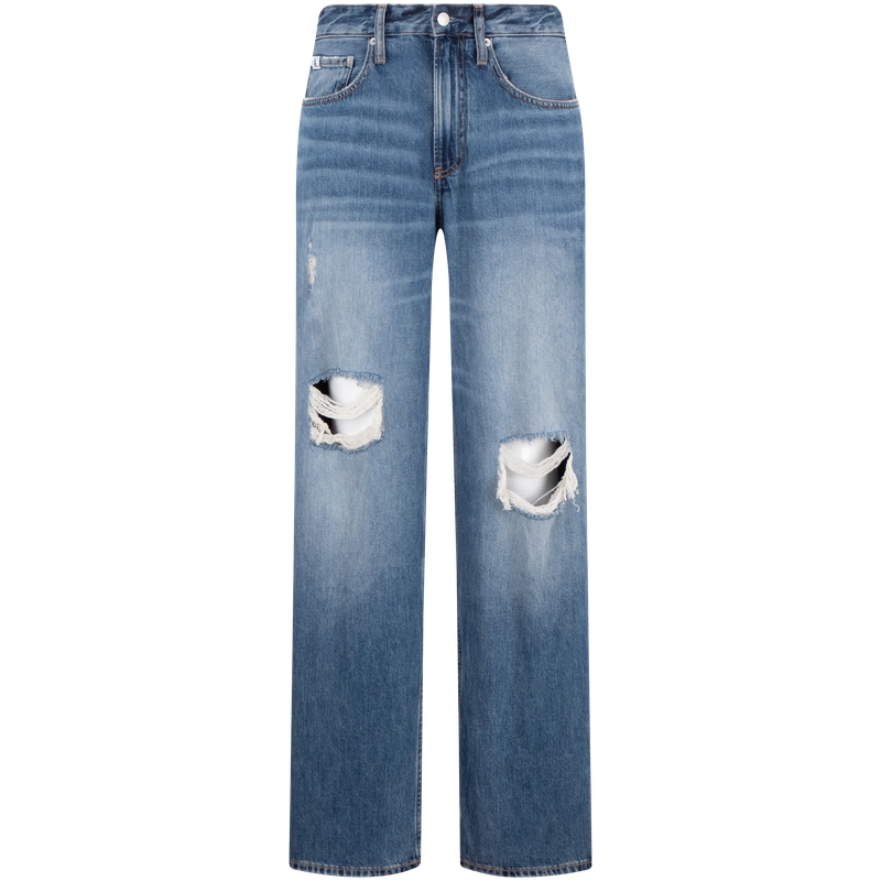 Calvin Klein  Retro Loose Fit Ripped Light Blue Denim Jeans. J325948 圖 2
