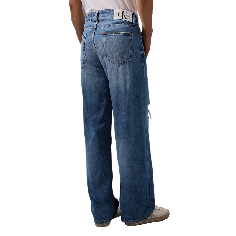 Calvin Klein  Retro Loose Fit Ripped Light Blue Denim Jeans. J325948 圖 5
