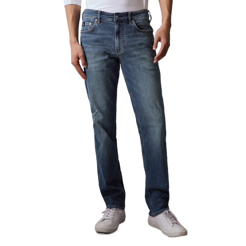 Calvin Klein  Slim Fit Distressed Stretch Denim Jeans in Blue. J325416 圖 4