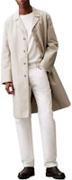 CALVIN KLEIN Solid Button-Up Long Sleeve Trench Coat Stone Color 40BM502-250 CALVIN KLEIN Solid Button-Up Long Sleeve Trench Coat Stone Color 40BM502-250
