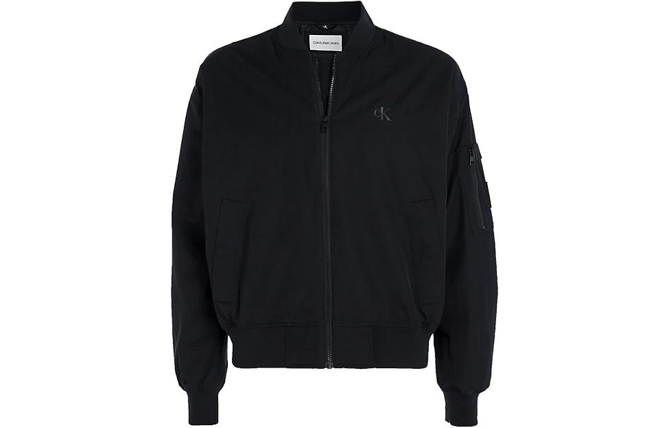 Calvin Klein  Solid Color Stand Collar Zip Jacket - Black J30J323842-BEH