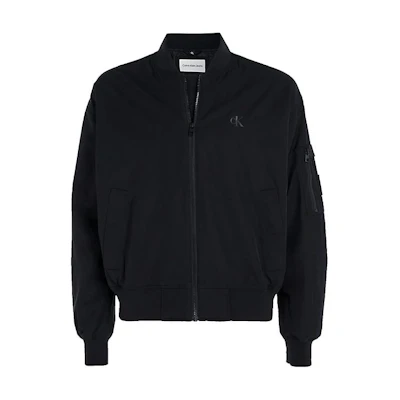 Calvin Klein Solid Color Stand Collar Zip Jacket - Black J30J323842-BEH