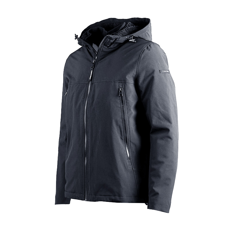 Shop CALVIN KLEIN Chaqueta Casual de Algodón con Capucha y Cremallera - Azul Marino CM105270-IRO