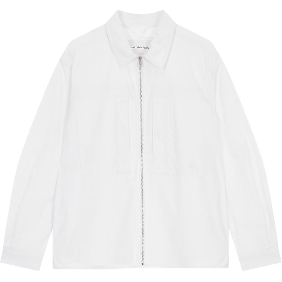 Calvin Klein  Solid Cool Linen Shirt Jacket White J326063-YAF