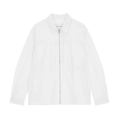 Calvin Klein Solid Cool Linen Shirt Jacket White J326063-YAF
