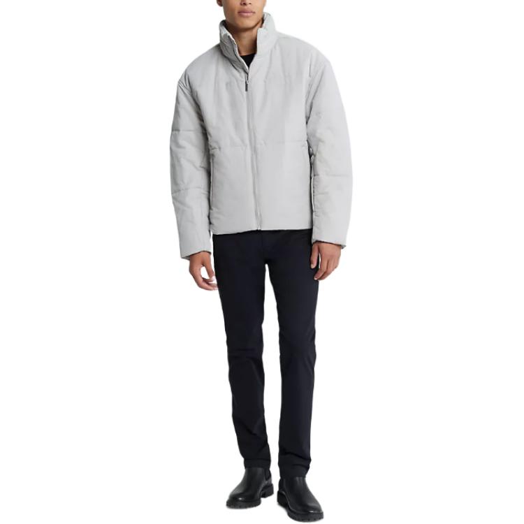 CALVIN KLEIN  Solid High-Neck Zipper Cotton Jacket Gray 40QP512-020