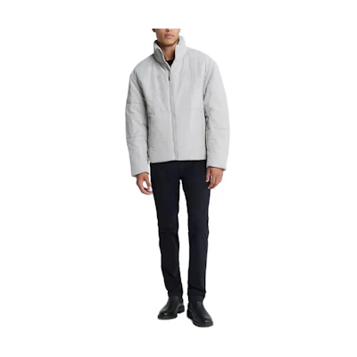 CALVIN KLEIN Solid High-Neck Zipper Cotton Jacket Gray 40QP512-020