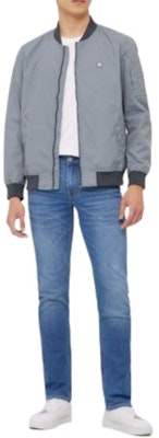 Calvin Klein Solid Logo Patch Casual Jacket Grey J323578-PN6 Purchase Calvin Klein Solid Logo Patch Casual Jacket Grey J323578-PN6