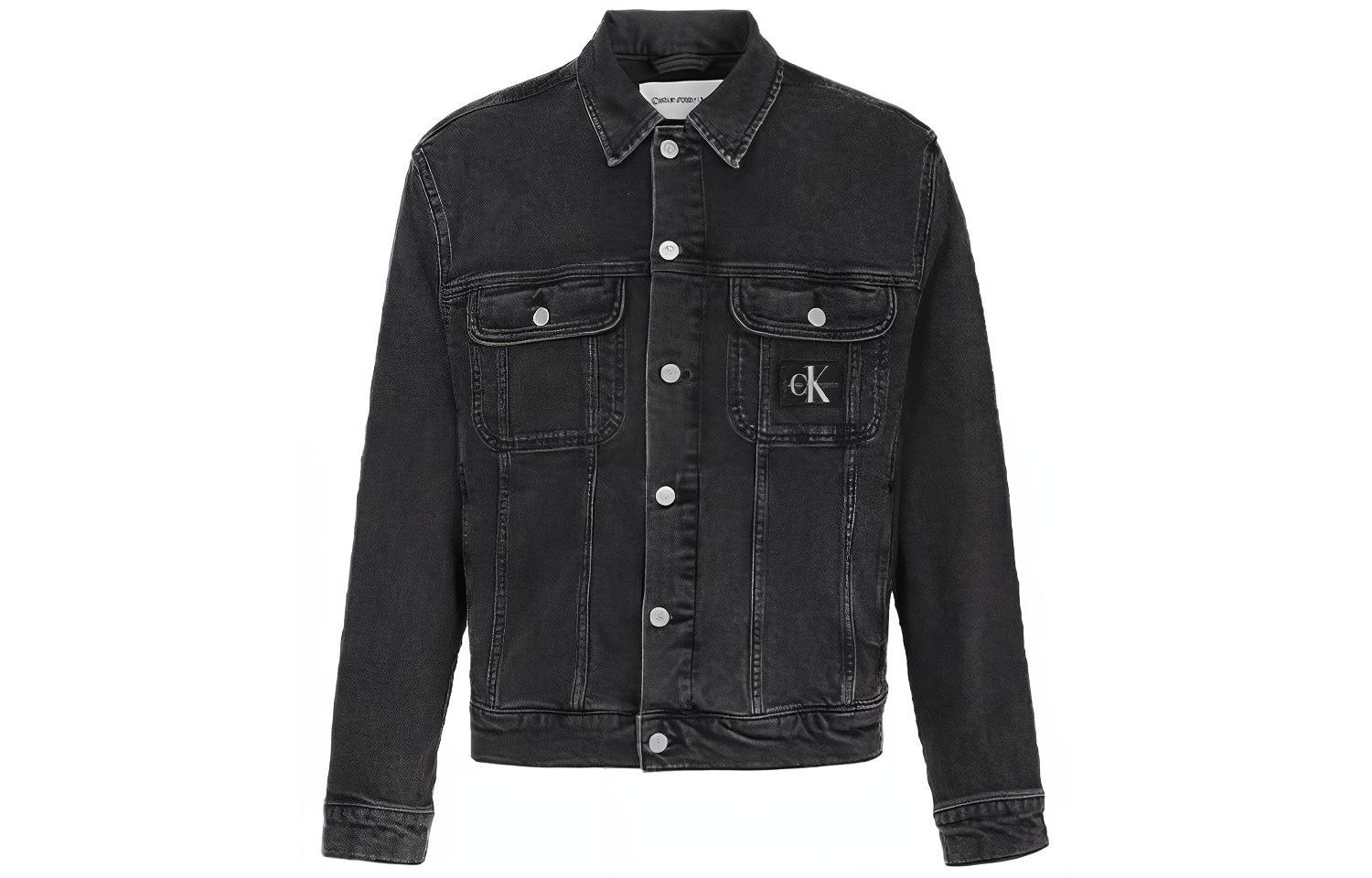 CALVIN KLEIN  Solid Single-Breasted Long-Sleeve Jacket Grey J30J321003-1BY