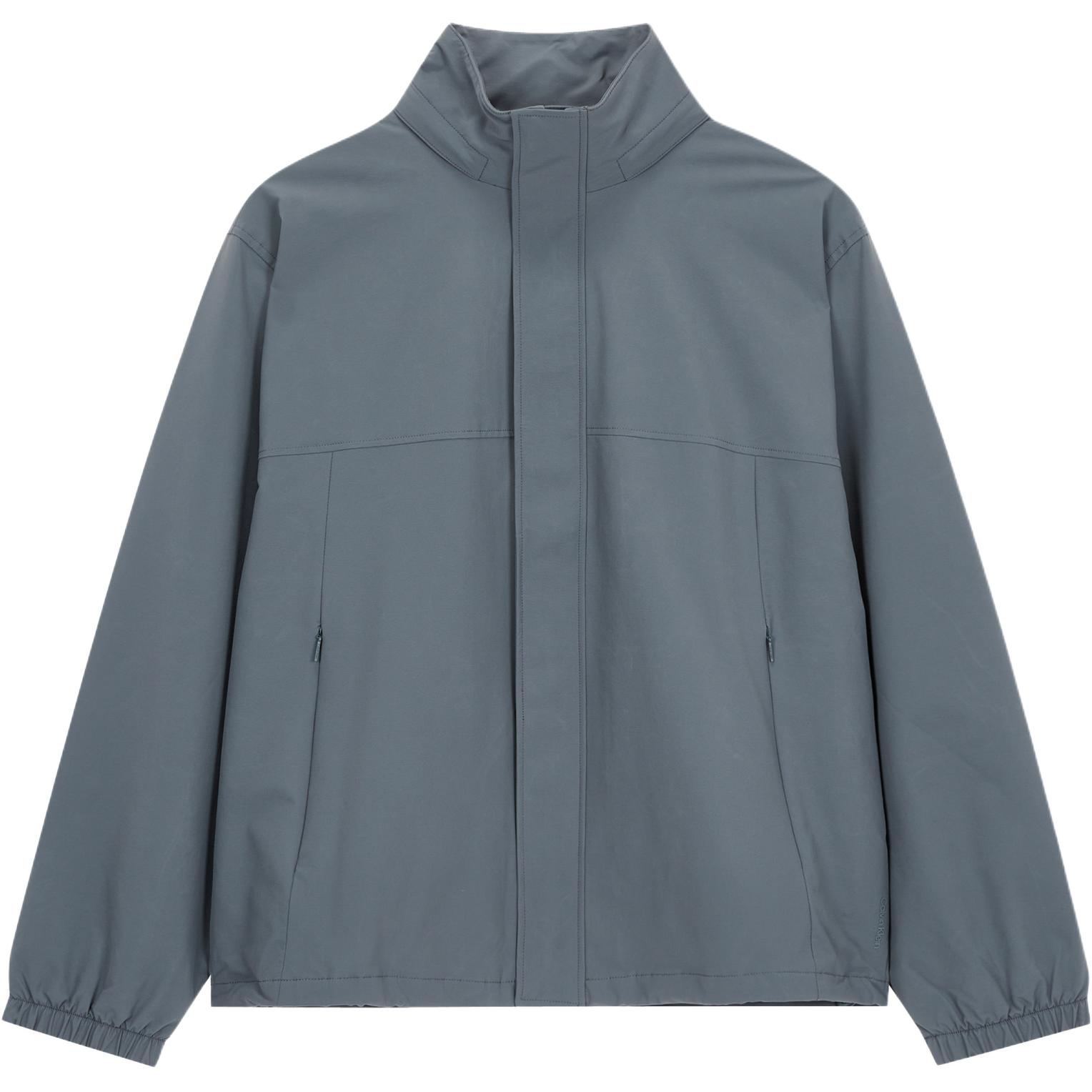 Calvin Klein  Solid Stretch Zip-Up Long-Sleeve Jacket Deep Gray 40BM510-CKP