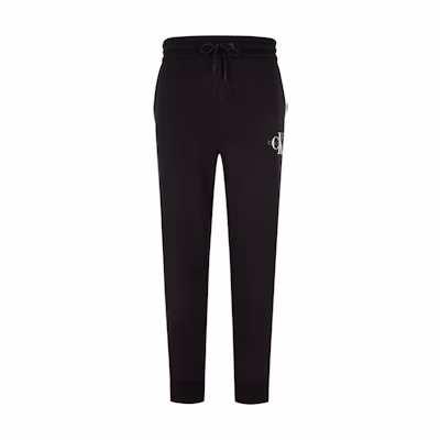 Calvin Klein Space Black Jogger Pants with Letter Print and Drawstring Waist. J323920