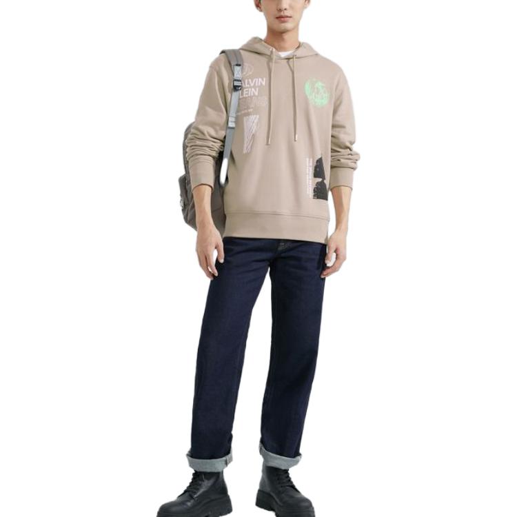Calvin Klein  Space Print Loose Fit Cotton Hoodie Beige Colorway. J324472 圖 3