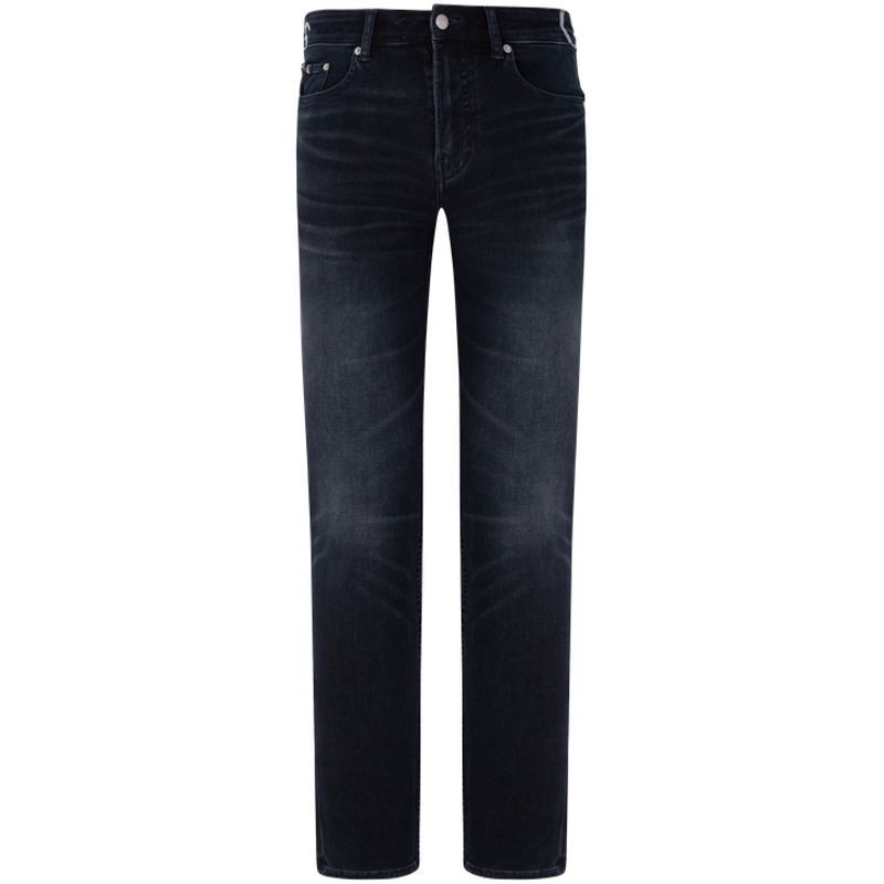 Calvin Klein  Stretch Fit Denim Jeans Blue Black with Laser Lettering. J3243661BJ