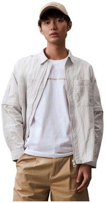 Calvin Klein 双向拉链户外休闲衬衫夹克 - 银河灰色. J325366-PC8 Order Calvin Klein 双向拉链户外休闲衬衫夹克 - 银河灰色. J325366-PC8