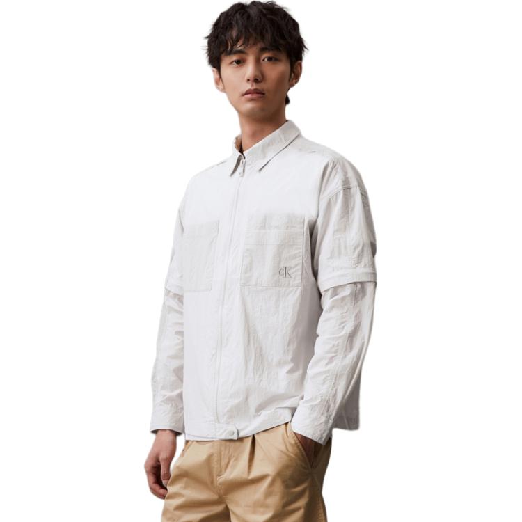 Lookbook Calvin Klein 雙向拉鍊休閒外套襯衫 - 銀河灰色 J325366-PC8