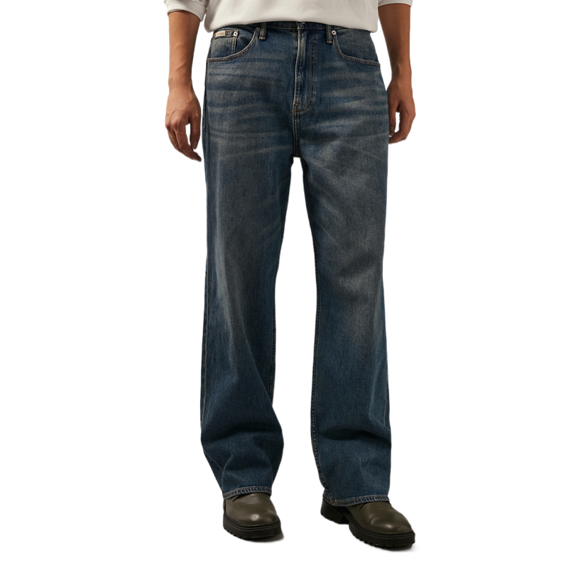 CALVIN KLEIN  Vintage Loose Fit Wide-Leg Jeans Light Blue Denim. J327355 圖 5