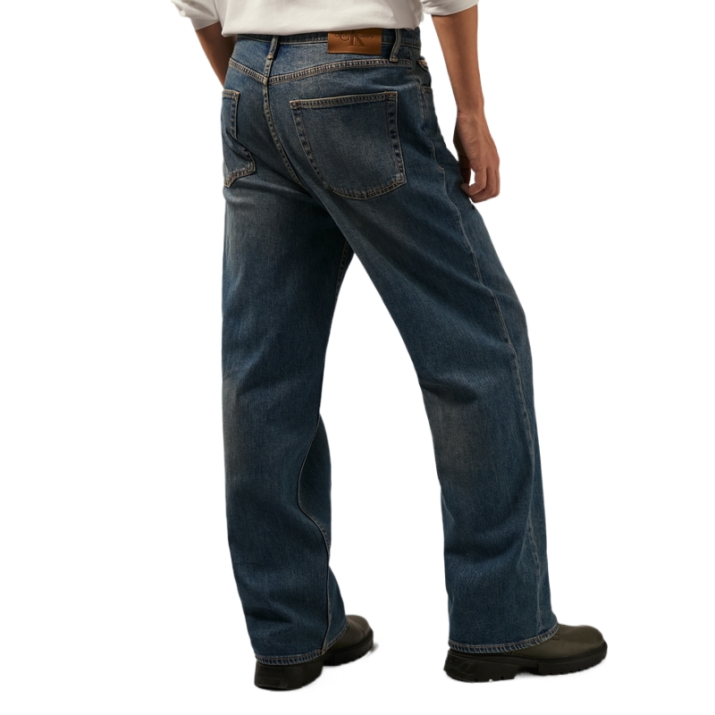 CALVIN KLEIN  Vintage Loose Fit Wide-Leg Jeans Light Blue Denim. J327355 圖 6