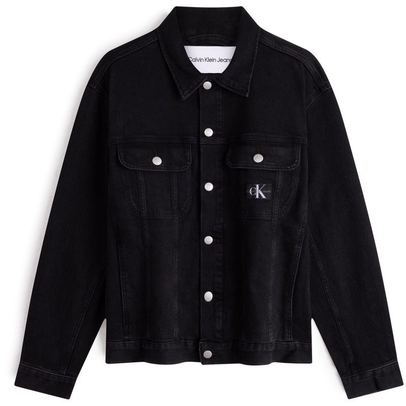 Calvin Klein  Washed Black Loose Fit Denim Jacket Retro Style. J324792