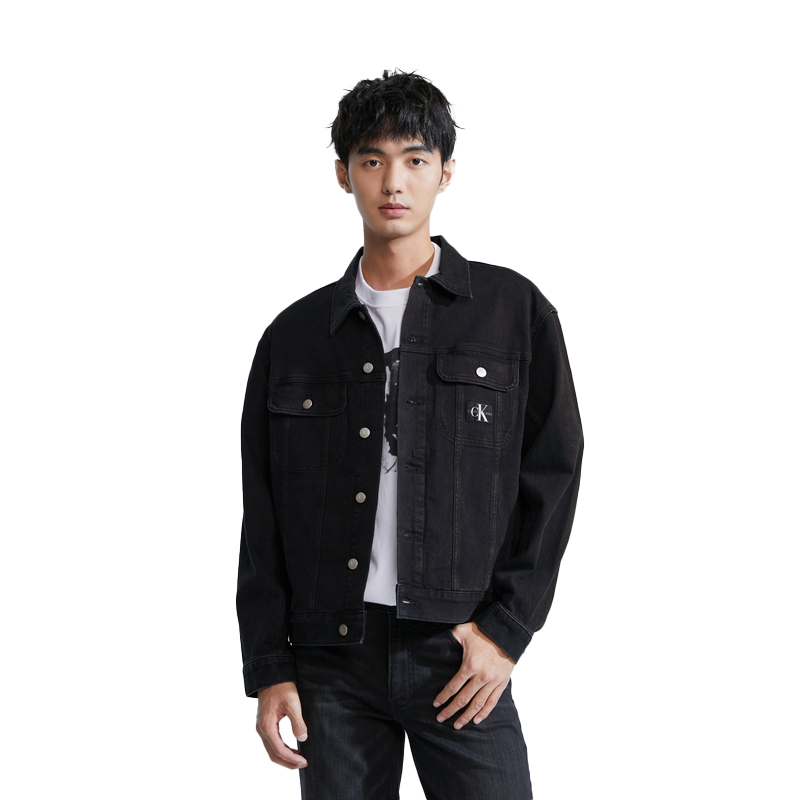 Calvin Klein  Washed Black Loose Fit Denim Jacket Retro Style. J324792 圖 4