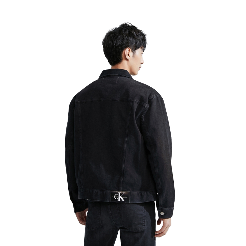 Calvin Klein  Washed Black Loose Fit Denim Jacket Retro Style. J324792 圖 5
