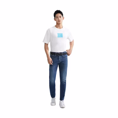Calvin Klein Washed Denim Jeans Simple Patch Casual Style Spring/Fall. J324351