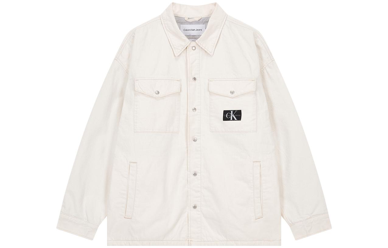 Calvin Klein  White Cotton Button-Up Casual Jacket Long Sleeve. J322063-1AA