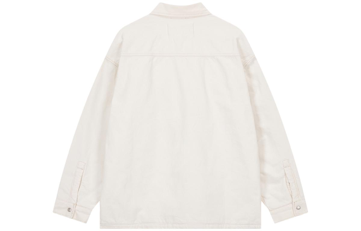 Lookbook カルバンクライン ホワイト コットン 長袖 カジュアルジャケット ボタンアップ J322063-1AA