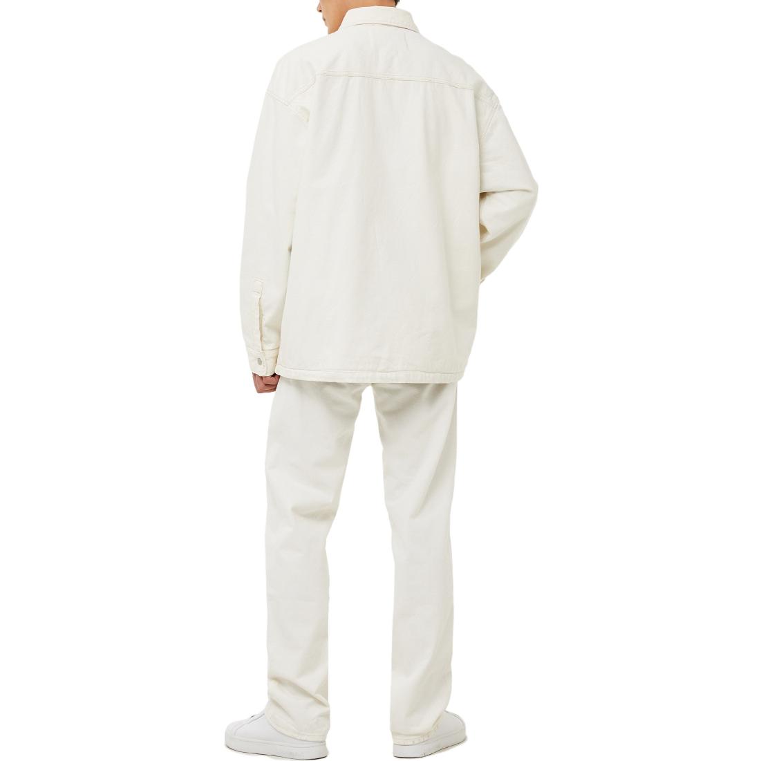 Purchase カルバンクライン ホワイト コットン 長袖 カジュアルジャケット ボタンアップ J322063-1AA