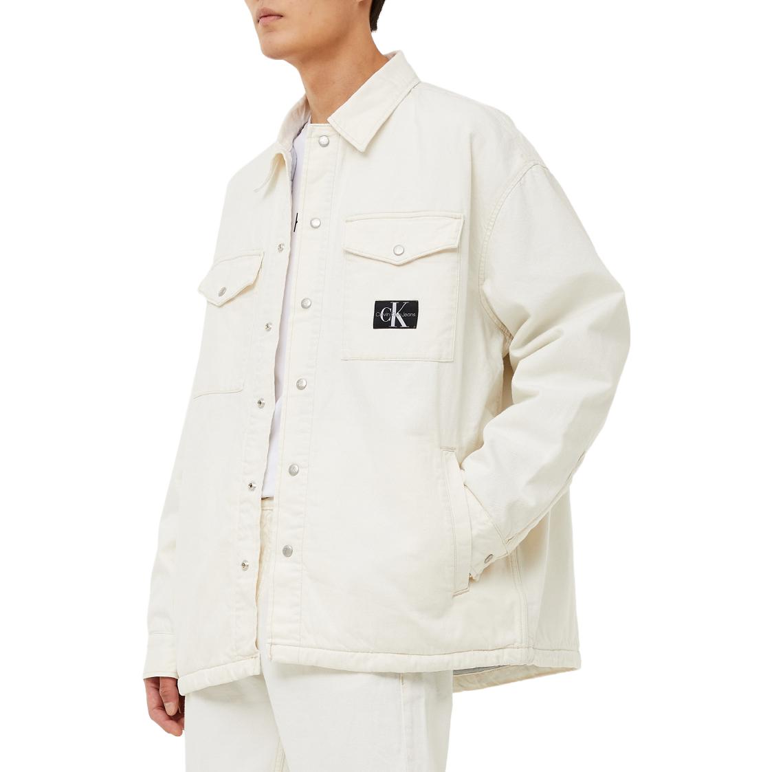 Details for カルバンクライン ホワイト コットン 長袖 カジュアルジャケット ボタンアップ J322063-1AA