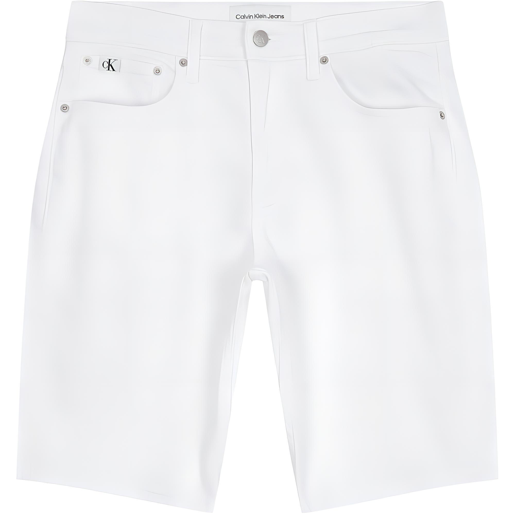 CALVIN KLEIN  White Solid Casual Comfort Denim Shorts. J325422-1AA