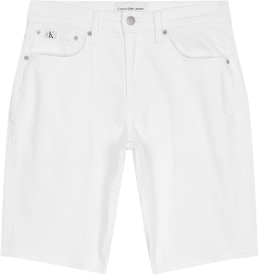 CALVIN KLEIN White Solid Casual Comfort Denim Shorts. J325422-1AA Order CALVIN KLEIN White Solid Casual Comfort Denim Shorts. J325422-1AA