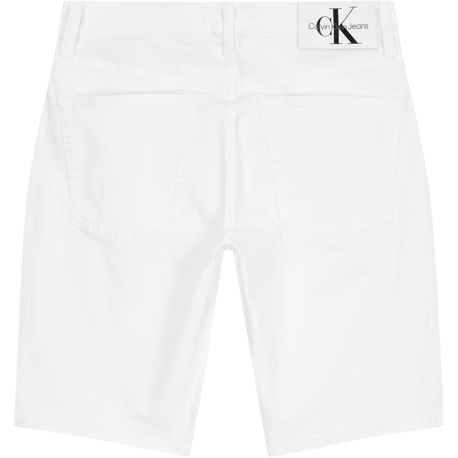 Lookbook 卡尔文·克莱因 白色纯色休闲舒适牛仔短裤 J325422-1AA