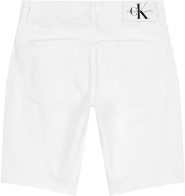 CALVIN KLEIN White Solid Casual Comfort Denim Shorts. J325422-1AA Lookbook CALVIN KLEIN White Solid Casual Comfort Denim Shorts. J325422-1AA