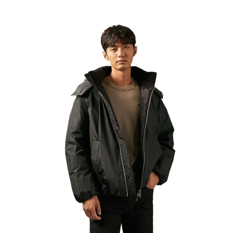 Shop CALVIN KLEIN Jaket Down Tahan Angin & Air dengan Hood Gaya Luar. J326604