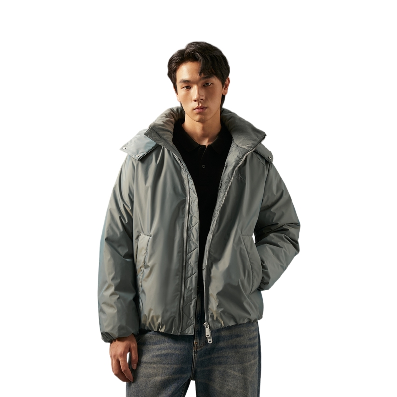 Cheap CALVIN KLEIN Jaket Down Tahan Angin & Air dengan Hood Gaya Luar. J326604