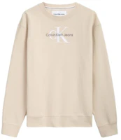 Calvin Klein Almond Yellow Logo Print Crewneck Pullover Sweatshirt J323160-ACI Calvin Klein Almond Yellow Logo Print Crewneck Pullover Sweatshirt J323160-ACI