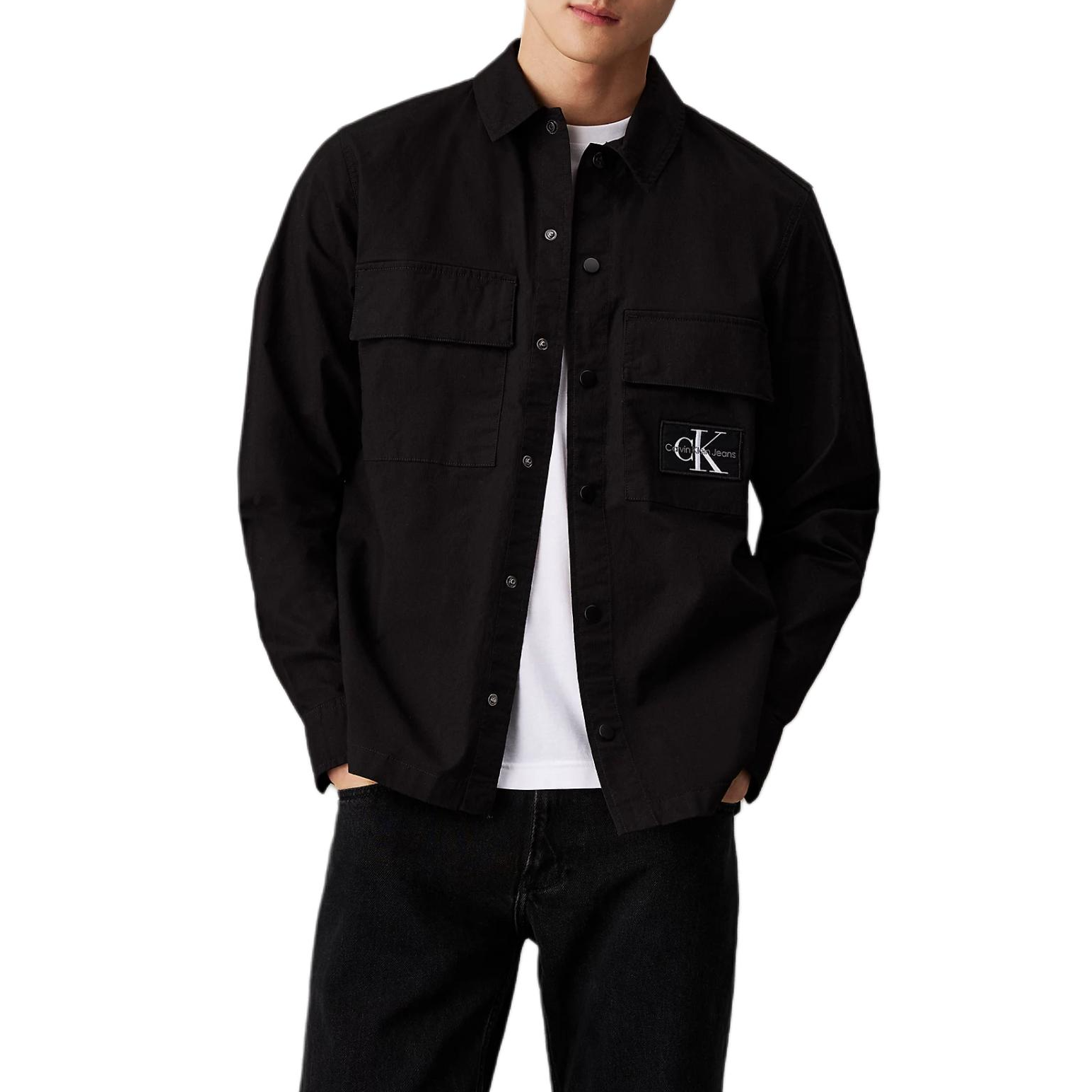 Calvin Klein Black Casual Button-Up Long Sleeve Shirt Jacket European Fit J30J325618-BEH