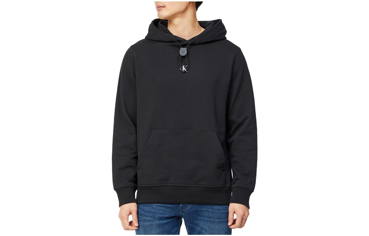 Calvin Klein Black Cotton Hoodie Long Sleeve Comfortable Style J317158