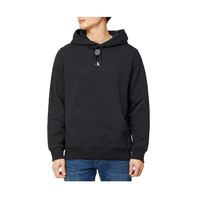 Calvin Klein Black Cotton Hoodie Long Sleeve Comfortable Style J317158