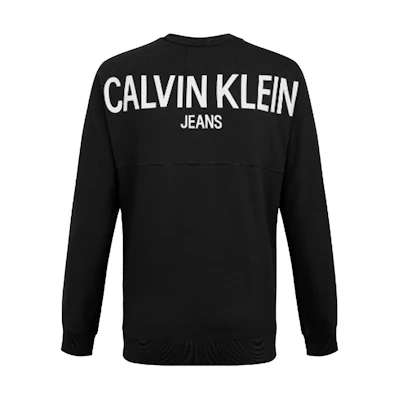 Calvin Klein Black Cotton Logo Crewneck Sweatshirt J315864-BAE