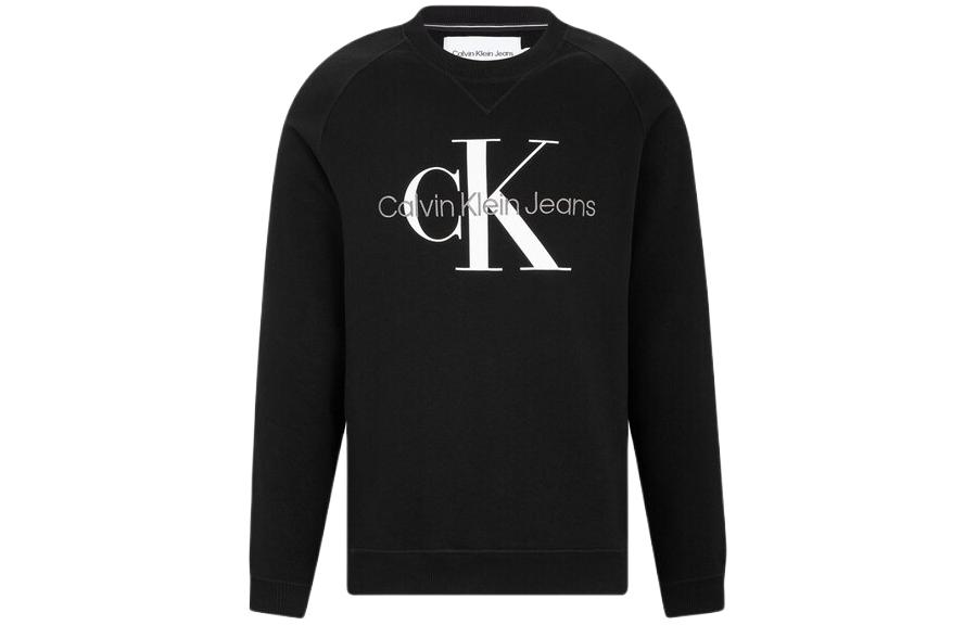Calvin Klein Black Cotton Logo Print Crewneck Pullover Sweatshirt J320787-BEH