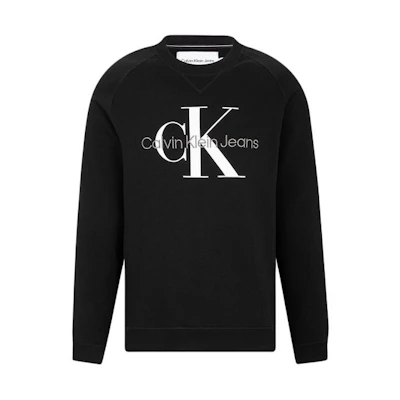 Calvin Klein Black Cotton Logo Print Crewneck Pullover Sweatshirt J320787-BEH