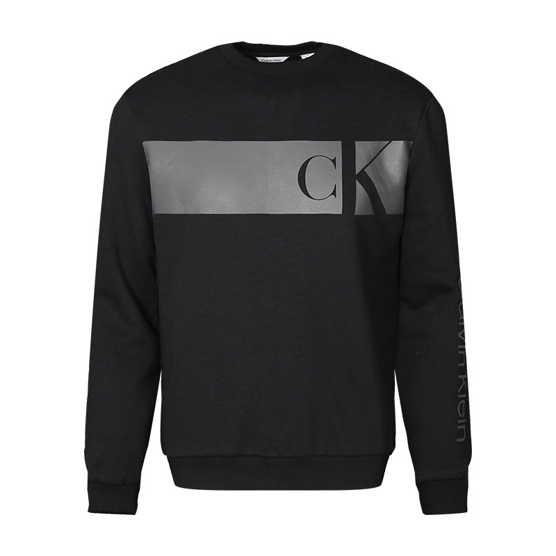 Calvin Klein Black Crewneck Fleece Pullover Sweatshirt Casual Style 40KC406-001