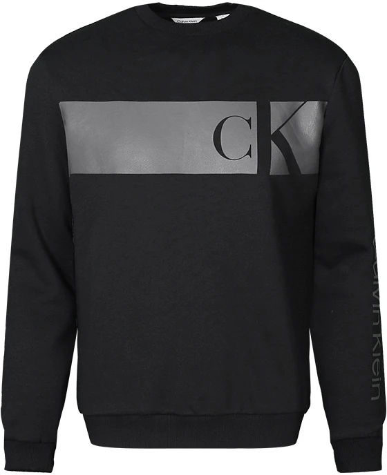 calvin-klein-black-crewneck-fleece-pullover-sweatshirt-casual-style-40-kc-406-001