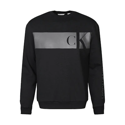 Calvin Klein Black Crewneck Fleece Pullover Sweatshirt Casual Style 40KC406-001