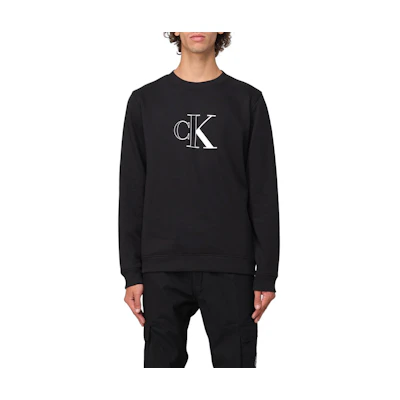 Calvin Klein Black Crewneck Logo Long Sleeve Sweatshirt J30J326034-BEH