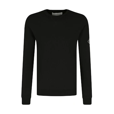 Calvin Klein Black Crewneck Sweatshirt with Logo Print for Men J30J314035-BAE