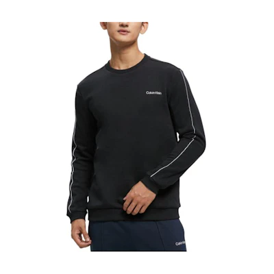 Calvin Klein Black Crewneck Sweatshirt with Minimalist Logo Embroidery 40KC400-BAE